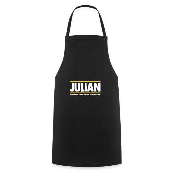 Julian - Kochschürze - Schwarz - Vorne - AI Model Male 185 dark (185cm)