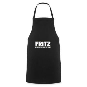Fritz - Kochschürze - Schwarz - Vorne - AI Model Male 185 dark (185cm)