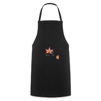 Les quatre première lettres Alphabétique - Tablier de cuisine - noir - Devant - AI Model Male 185 dark (185cm)