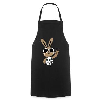 Happy Easter - Osterhase - Osterei - Geschenk - Kochschürze - Schwarz - Vorne - AI Model Male 185 dark (185cm)