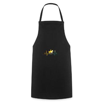 Monter à cheval Heartbeat - Tablier de cuisine - noir - Devant - AI Model Male 185 dark (185cm)