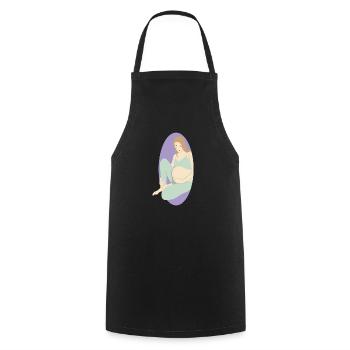 Glücklich Schwanger Babybauch Geburt Baby Geschenk - Kochschürze - Schwarz - Vorne - AI Model Male 185 dark (185cm)