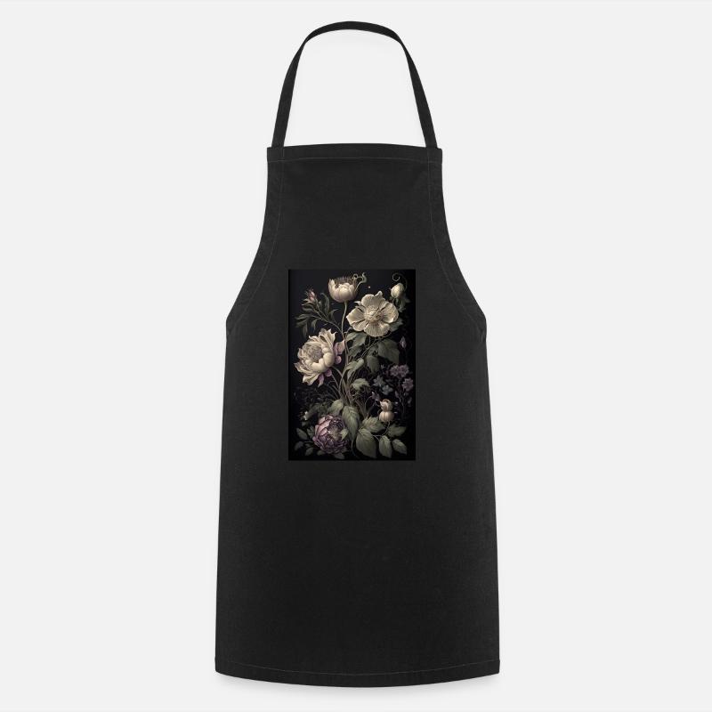 Blumen Gemälde Geschenk - Kochschürze - Schwarz