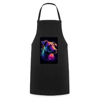 Jack Russell Terrier Synthwave Gift - Cooking Apron - black - Front - AI Model Male 185 dark (185cm)