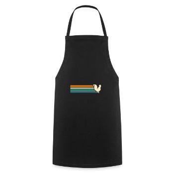 Chicken Rooster - Cooking Apron - black - Front - AI Model Male 185 dark (185cm)