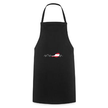 Austrian Heartbeat Austria - Cooking Apron - black - Front - AI Model Male 185 dark (185cm)