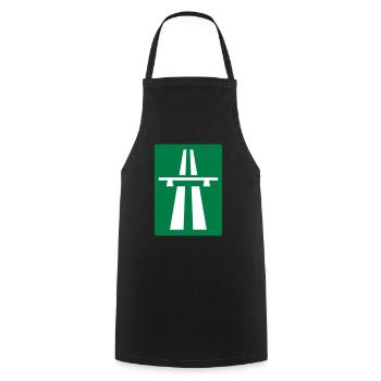 Autobahn - Kochschürze - Schwarz - Vorne - AI Model Male 185 dark (185cm)