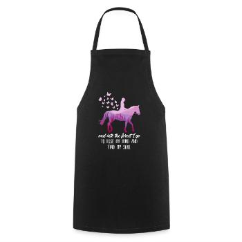 Chevaux cavaliers sort les amateurs de chevaux dames - Tablier de cuisine - noir - Devant - AI Model Male 185 dark (185cm)