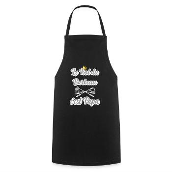 le roi du barbecue c est papa - Tablier de cuisine - noir - Devant - AI Model Male 185 dark (185cm)