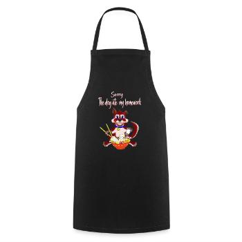 The dog ate my homework - Cooking Apron - black - Front - AI Model Male 185 dark (185cm)