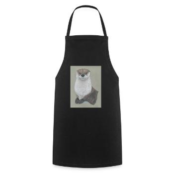 230324 Loutre 3 - Tablier de cuisine - noir - Devant - AI Model Male 185 dark (185cm)