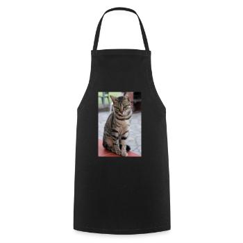 chat, chaton - Tablier de cuisine - noir - Devant - AI Model Male 185 dark (185cm)