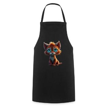 cute and adorable avatar cat with expressive eyes - Cooking Apron - black - Front - AI Model Male 185 dark (185cm)