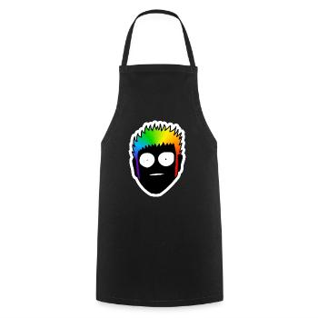 Schockiert mit großen Augen : Sticky Queer Pride - Kochschürze - Schwarz - Vorne - AI Model Male 185 dark (185cm)