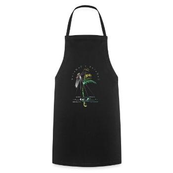 Kitesurferin Palme - Kochschürze - Schwarz - Vorne - AI Model Male 185 dark (185cm)