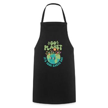 Go Planet It's Your Earth Day Planet Environmental - Cooking Apron - black - Front - AI Model Male 185 dark (185cm)