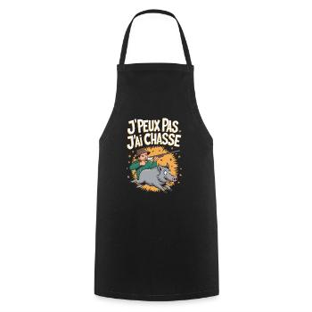 J'peux pas j'ai chasse - Tablier de cuisine - noir - Devant - AI Model Male 185 dark (185cm)