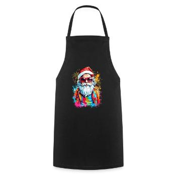 Cool Santa Claus - Cooking Apron - black - Front - AI Model Male 185 dark (185cm)