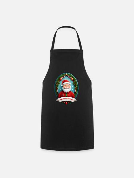 Weihnachtsmann - Kochschürze - Schwarz