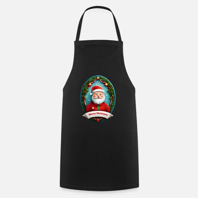 Weihnachtsmann - Kochschürze - Schwarz