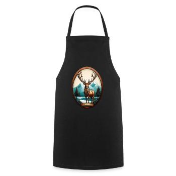 Reindeer - Cooking Apron - black - Front - AI Model Male 185 dark (185cm)