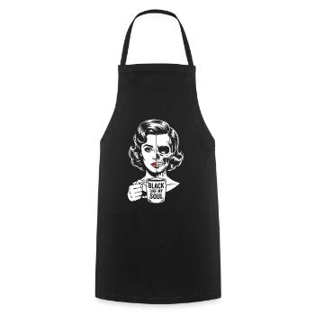 Noir comme mon âme ! Goth Café Emo Girl - Tablier de cuisine - noir - Devant - AI Model Male 185 dark (185cm)
