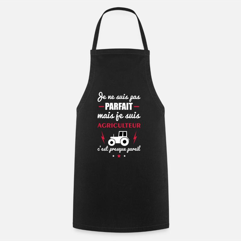 pas parfait agriculteur - Tablier de cuisine - noir