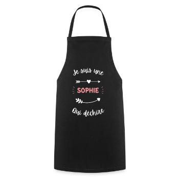 Je suis une Sophie qui déchire - Tablier de cuisine - noir - Devant - AI Model Male 185 dark (185cm)