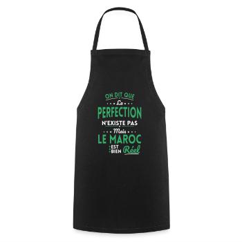 La Perfection n'existe pas le Maroc est bien Réel - Tablier de cuisine - noir - Devant - AI Model Male 185 dark (185cm)