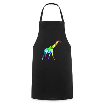 Bunte Regenbogen Giraffe Tiere Polygon - Kochschürze - Schwarz - Vorne - AI Model Male 185 dark (185cm)