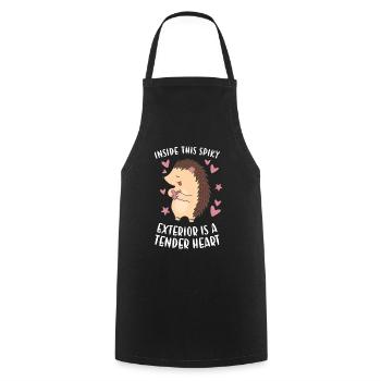 Inside This Spiky Exterior Is A Tender Heart - Cooking Apron - black - Front - AI Model Male 185 dark (185cm)