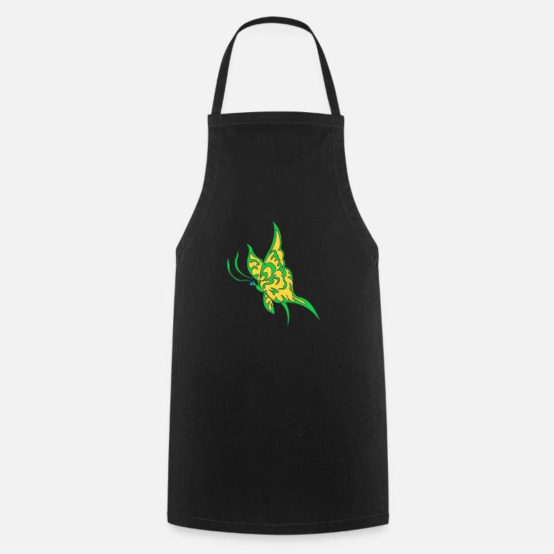 Moth green gold - Cooking Apron - black