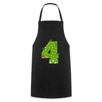 4th birthday Young girl 4 years Farmer Farmer - Cooking Apron - black - Front - AI Model Male 185 dark (185cm)