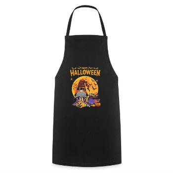 Gnome Witch Halloween Costume Pumpkin Autumn - Cooking Apron - black - Front - AI Model Male 185 dark (185cm)