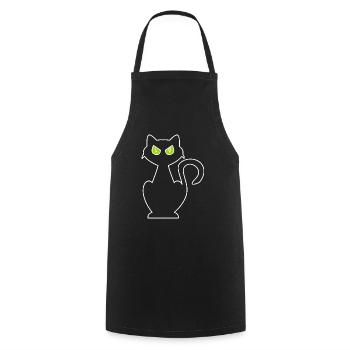 Wütende Katze - Kochschürze - Schwarz - Vorne - AI Model Male 185 dark (185cm)
