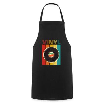 retro vinyl colourful composition Design - Kochschürze - Schwarz - Vorne - AI Model Male 185 dark (185cm)