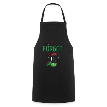 J’ai oublié de l’emballer Drôles de couples de Noël - Tablier de cuisine - noir - Devant - AI Model Male 185 dark (185cm)