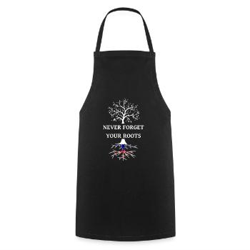 Russian Roots russische Wurzeln - Cooking Apron - black - Front - AI Model Male 185 dark (185cm)