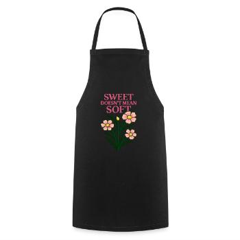 Sweet Doesn’t Mean Soft – Pixel Flower Power State - Cooking Apron - black - Front - AI Model Male 185 dark (185cm)