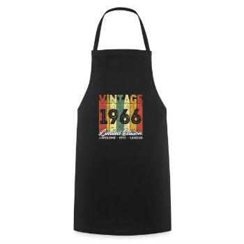 Cadeau D'anniversaire Vintage 1966 Edition limitée - Tablier de cuisine - noir - Devant - AI Model Male 185 dark (185cm)