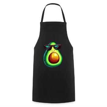Cooler Avocado mit Sonnenbrille - Kochschürze - Schwarz - Vorne - AI Model Male 185 dark (185cm)