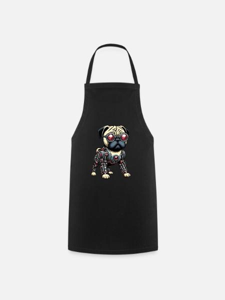 Chien Carlin Robot Cyborg Mécanique - Tablier de cuisine - noir