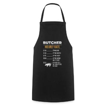 Butcher grilling work - Cooking Apron - black - Front - AI Model Male 185 dark (185cm)