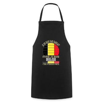 Je ne suis pas parfait mais je suis Belge - Tablier de cuisine - noir - Devant - AI Model Male 185 dark (185cm)