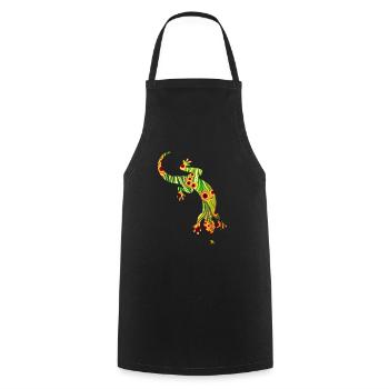 Lézard E 110 - Tablier de cuisine - noir - Devant - AI Model Male 185 dark (185cm)