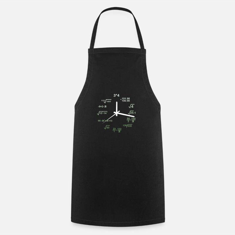 Mathematik Uhr Mathe Bruch Rechnen Geschenk - Kochschürze - Schwarz