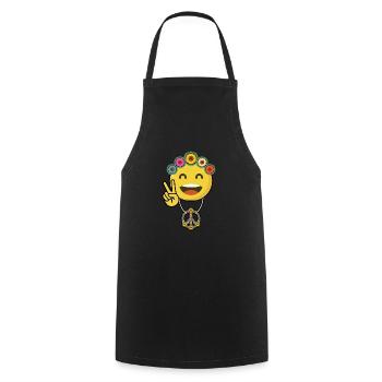 peace emoji Blumen lachen gelb emojis Geschenk - Kochschürze - Schwarz - Vorne - AI Model Male 185 dark (185cm)