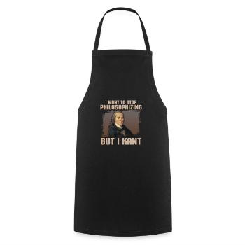 Funny philosophy Immanuel Kant internet meme - Cooking Apron - black - Front - AI Model Male 185 dark (185cm)