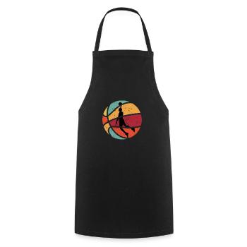 Vintage retro basketball 70s sport - Cooking Apron - black - Front - AI Model Male 185 dark (185cm)