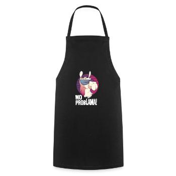 No Problama - Alpaka Lama lustiges Geschenk Motiv - Kochschürze - Schwarz - Vorne - AI Model Male 185 dark (185cm)